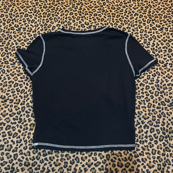 AC/DC Rhinestone black and white crop top - Picture 5 of 6